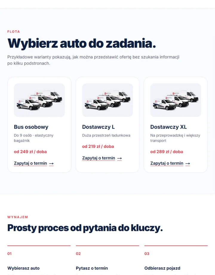 Strona ProfessionalCar na tablecie